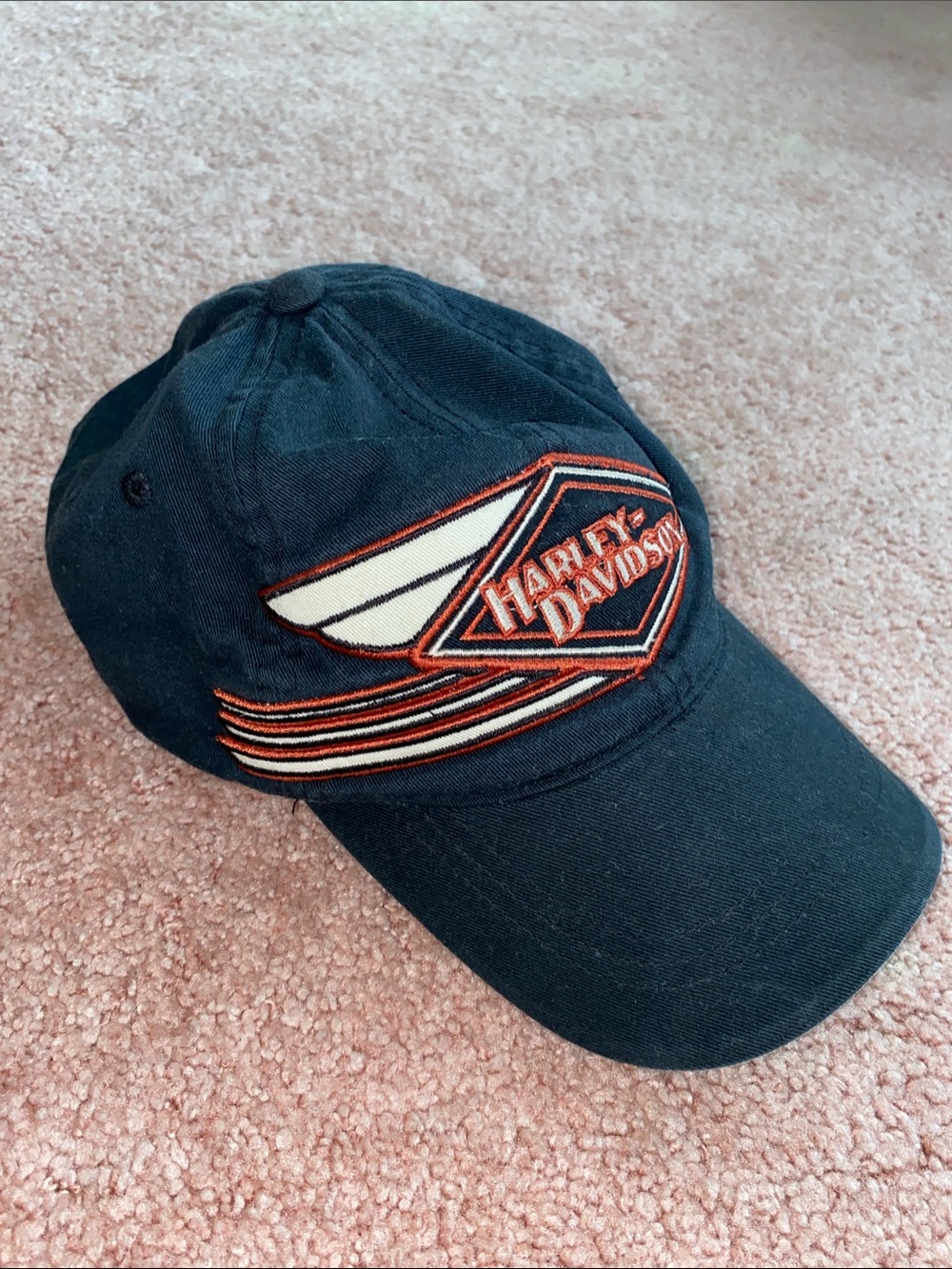 Harley-Davidson Black Cap with Orange and White Logo